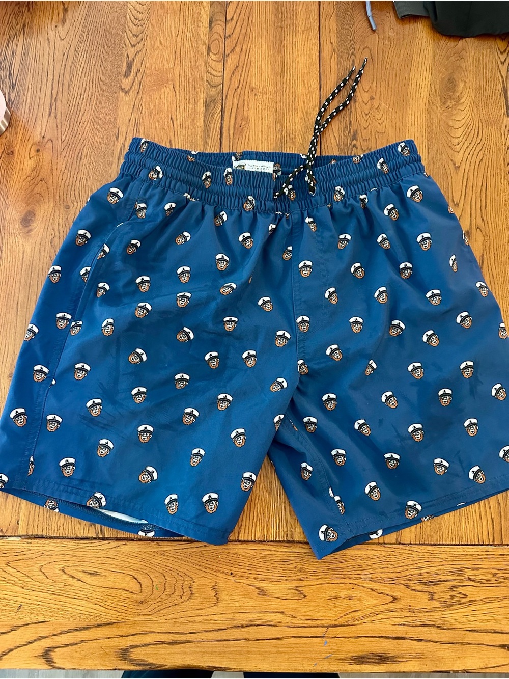 The Boat Monkey Men’s Printed Swim Trunks with Elastic Drawstring Waist (M)